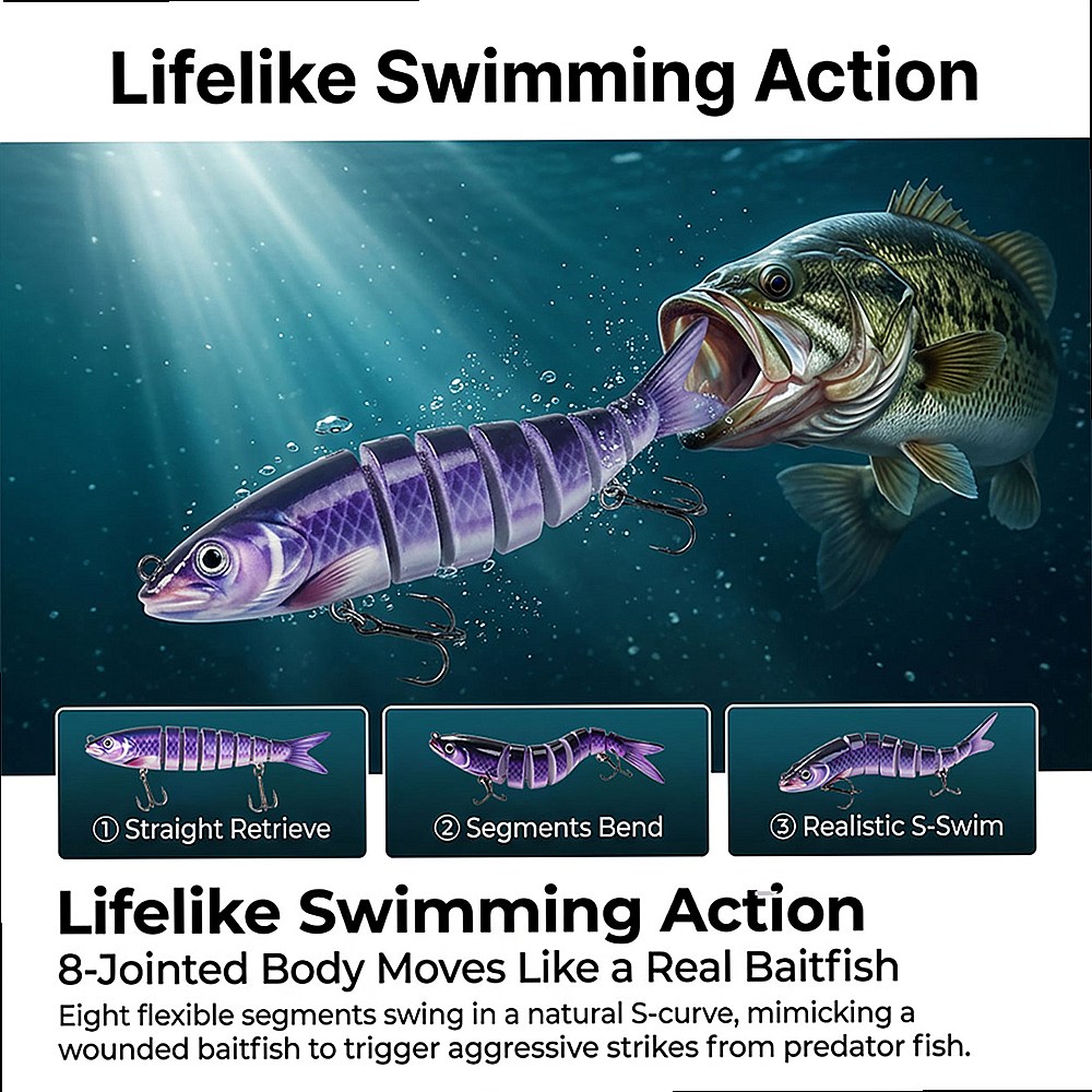 YQCCK 3 Stück 8-Gelenk-Swimbai – Fishing Hook Bewertung und Preis